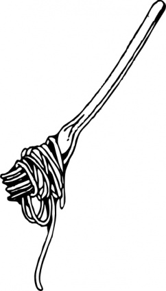 Fork With Spaghetti clip art free vector.