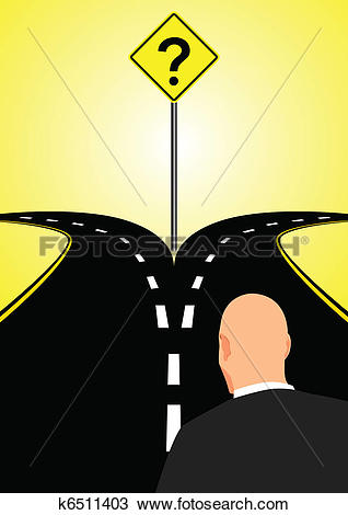 Clipart of Forked Road k6511403.