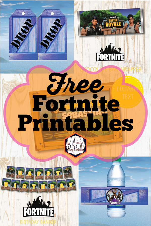 Free Fortnite Party Printables.