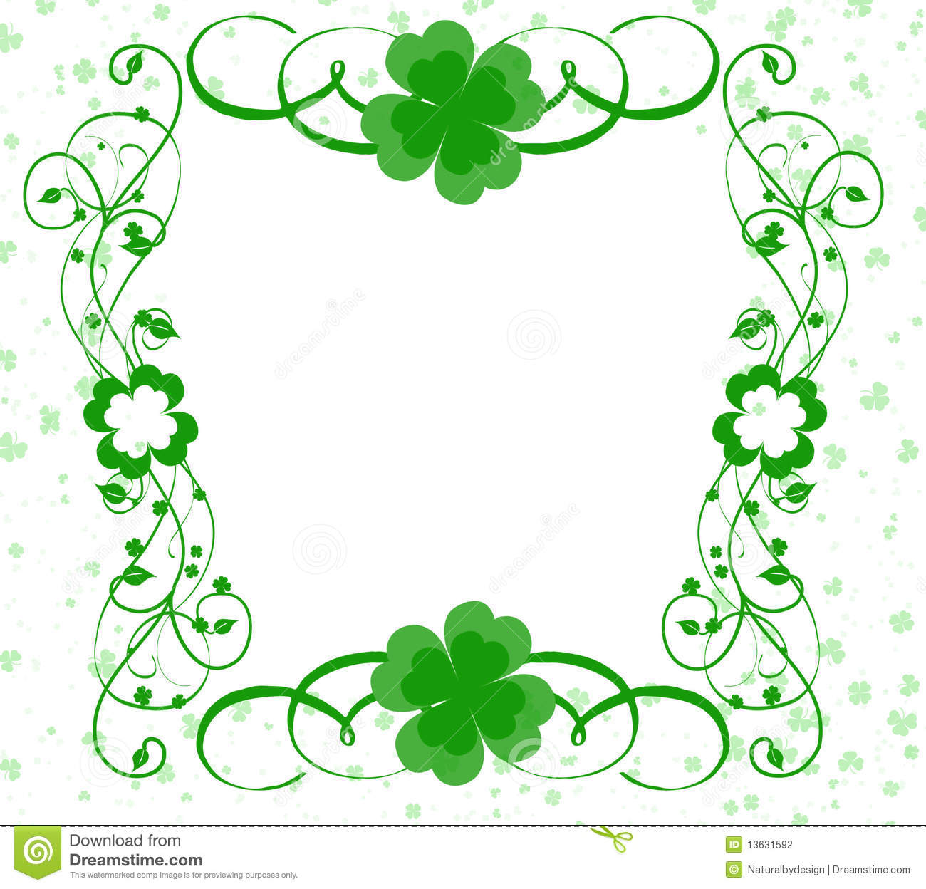 Four Leaf Clover Border Clip Art