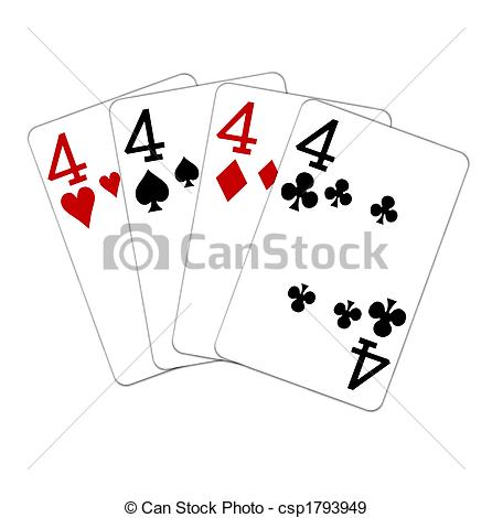 Stock Illustration of four of a kind fours csp1793949.