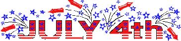 U.S.A.★Independence Day Free Clip Art: Happy July 4th Text Banner.