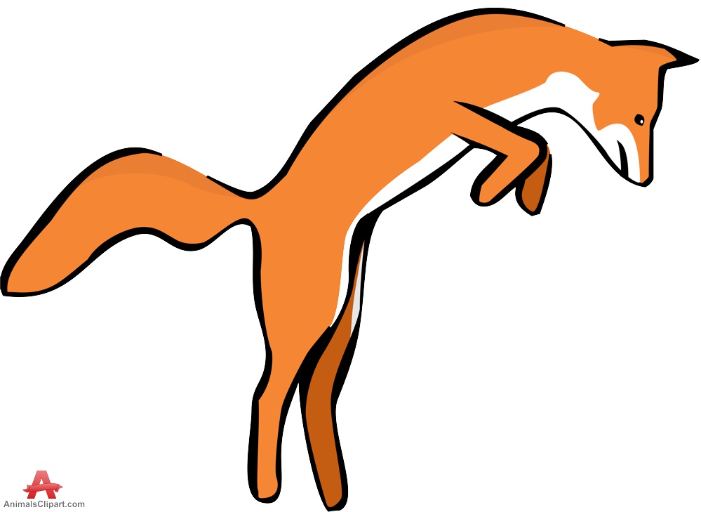 Jumping fox clipart free design download.