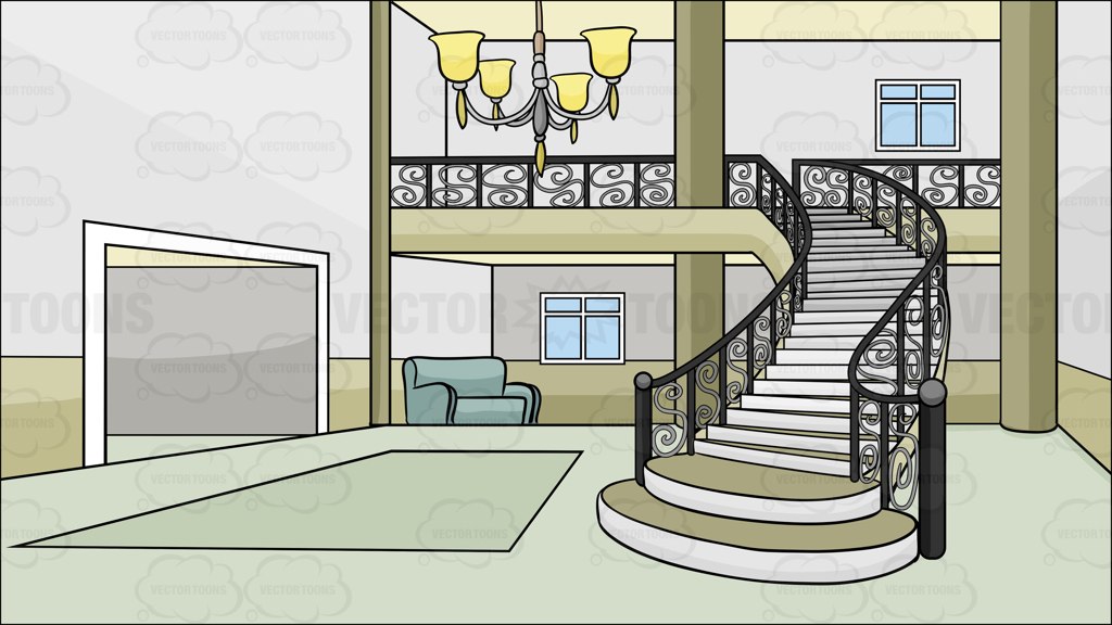 Hall And Stairs Clipart.