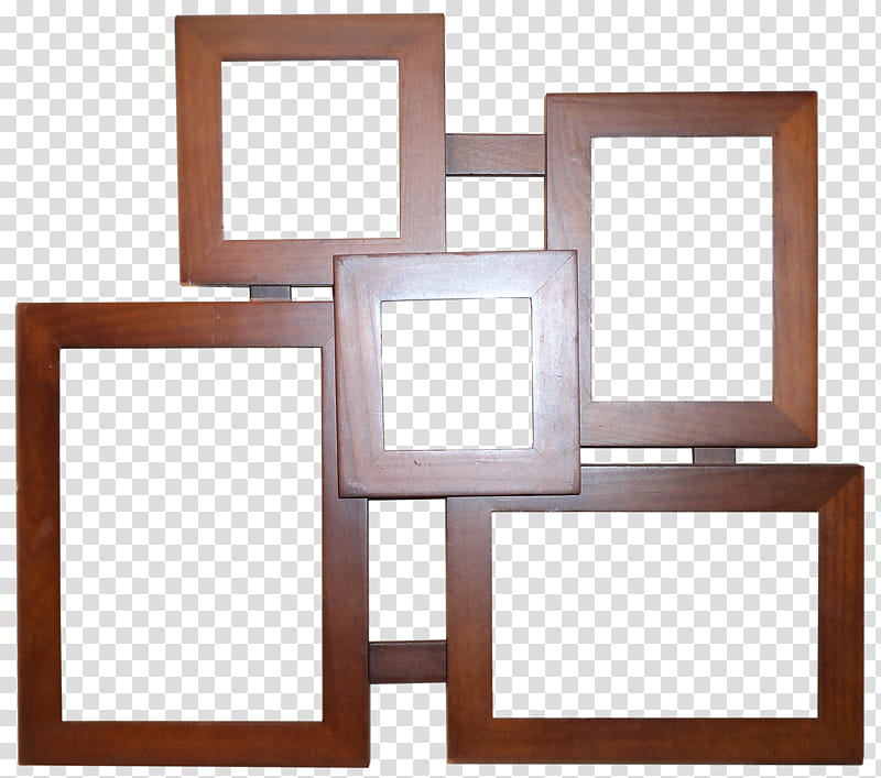 Wooden Frame HB, brown wooden collage frame transparent.