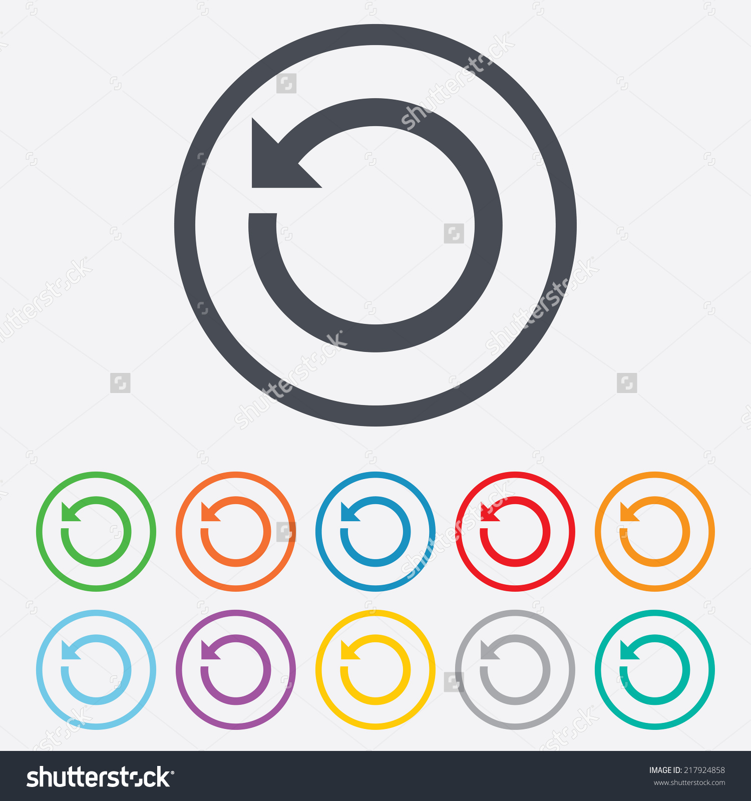 Repeat Icon. Refresh Symbol. Loop Sign. Round Circle Buttons With.