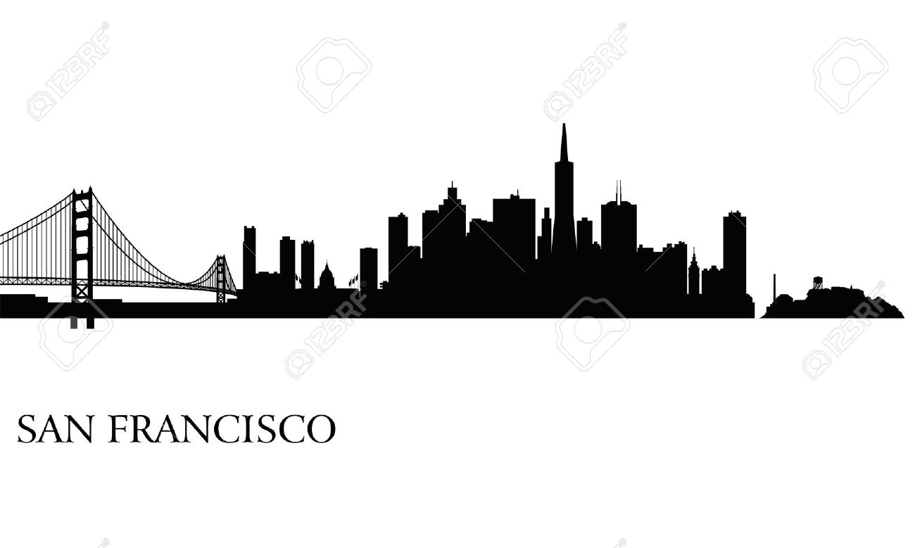 San Fran Skyline Clipart Without Water Mark.