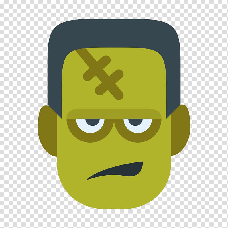 Frankenstein head illustration, Frankenstein Colour Icon transparent.