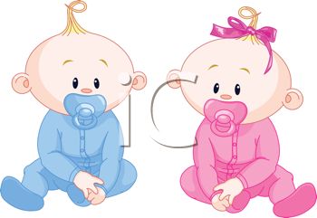 Fraternal twins clipart.