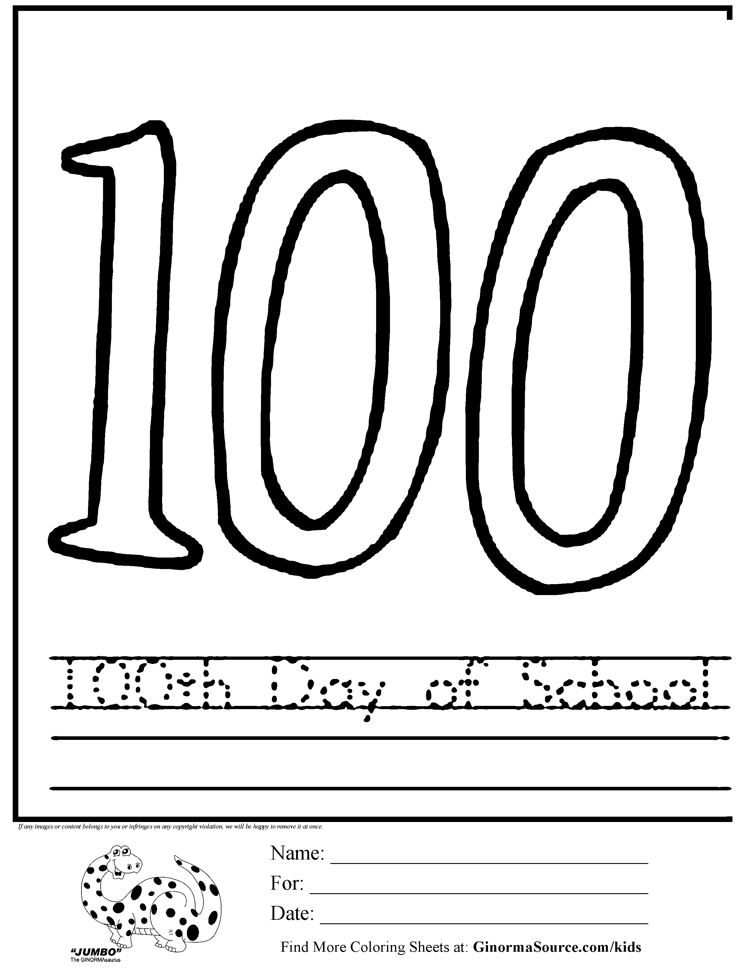 100 Days Of School Clipart Printable.