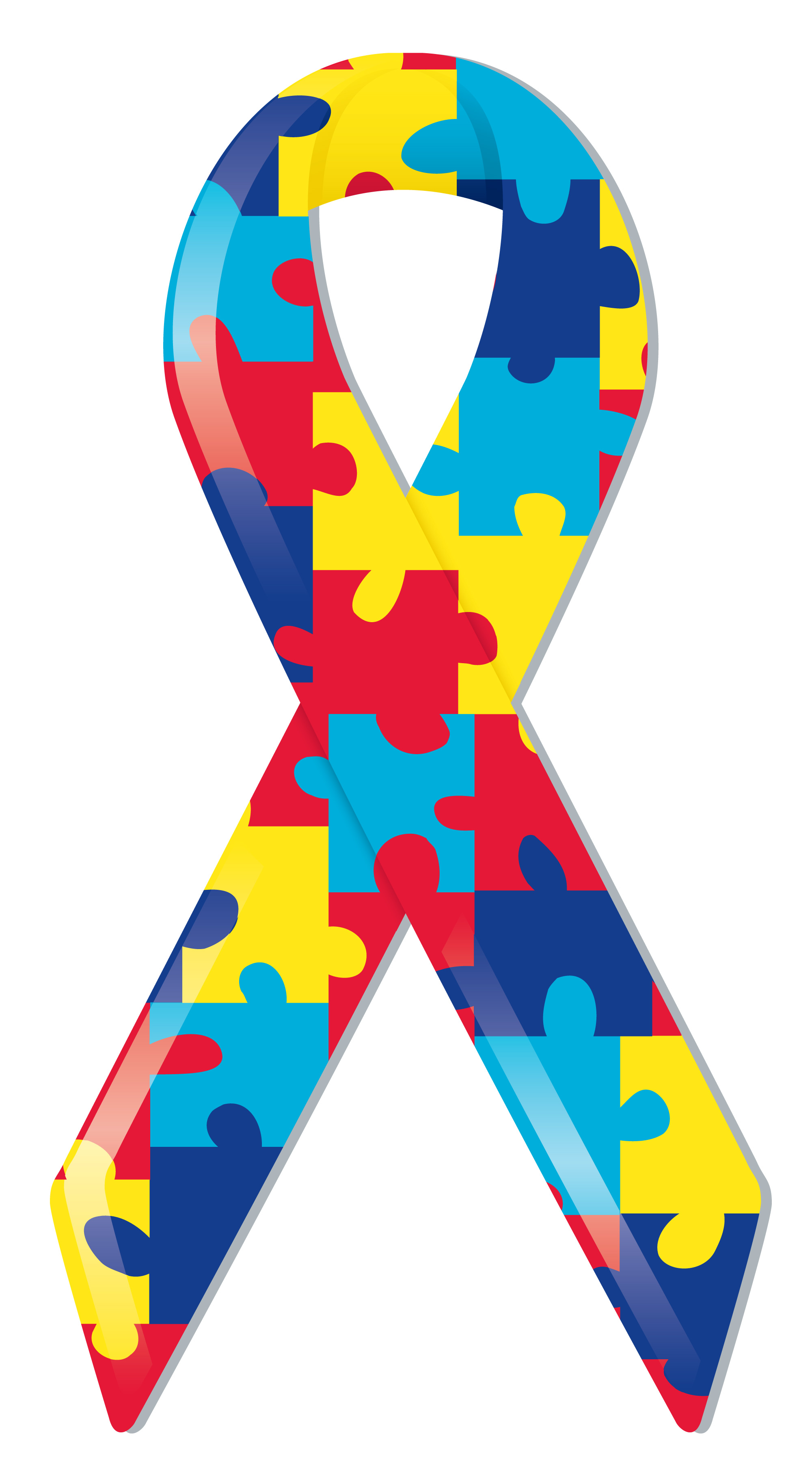 Autism Awareness Ribbon Clip Art free image.