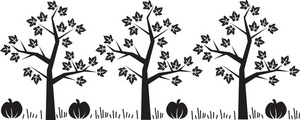 Autumn Trees Clipart Black And White.