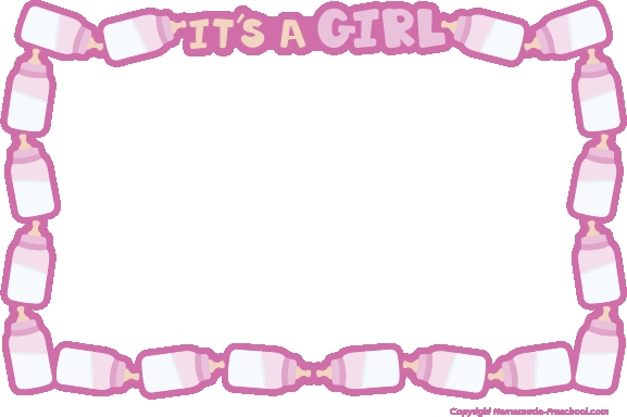 Baby Shower Clipart Girl Border.