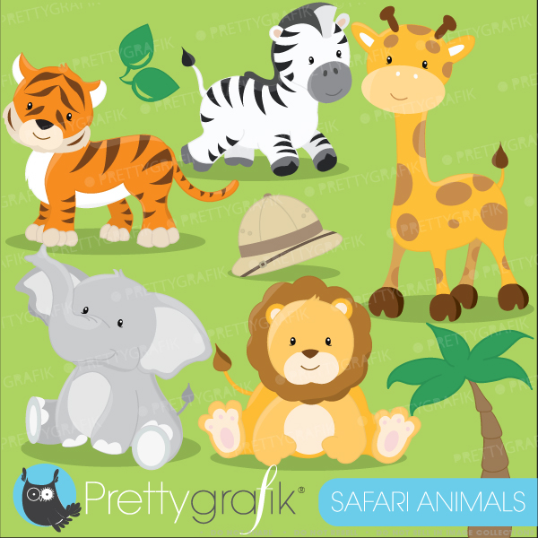 Free Baby Safari Animal Clipart.
