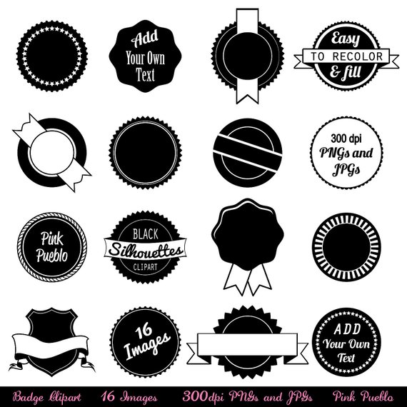 Badge Clipart Clip Art, Use as Stickers, Tags and Labels.