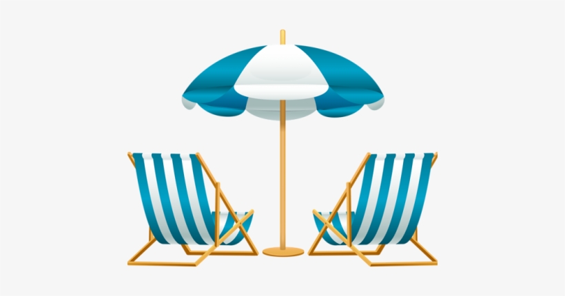 Beach Umbrella And Chair Setup.