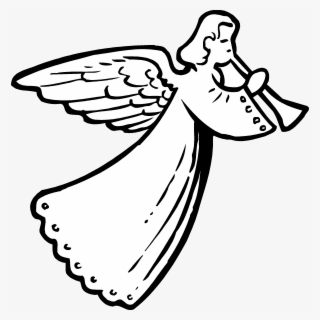 Free Angel Black And White Clip Art with No Background.