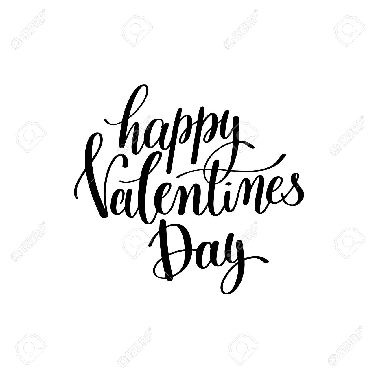 happy valentines day black and white hand written lettering abou.