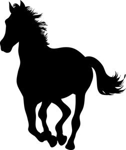 Horse Clip Art Black And White Silhouettes.