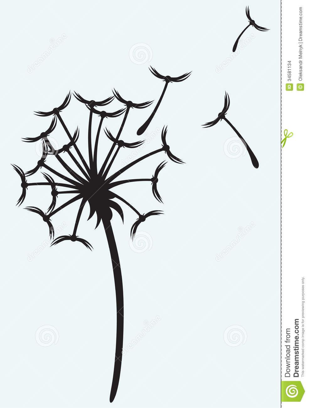 Free download Blowing Dandelion Stencils Clipart for your creation.