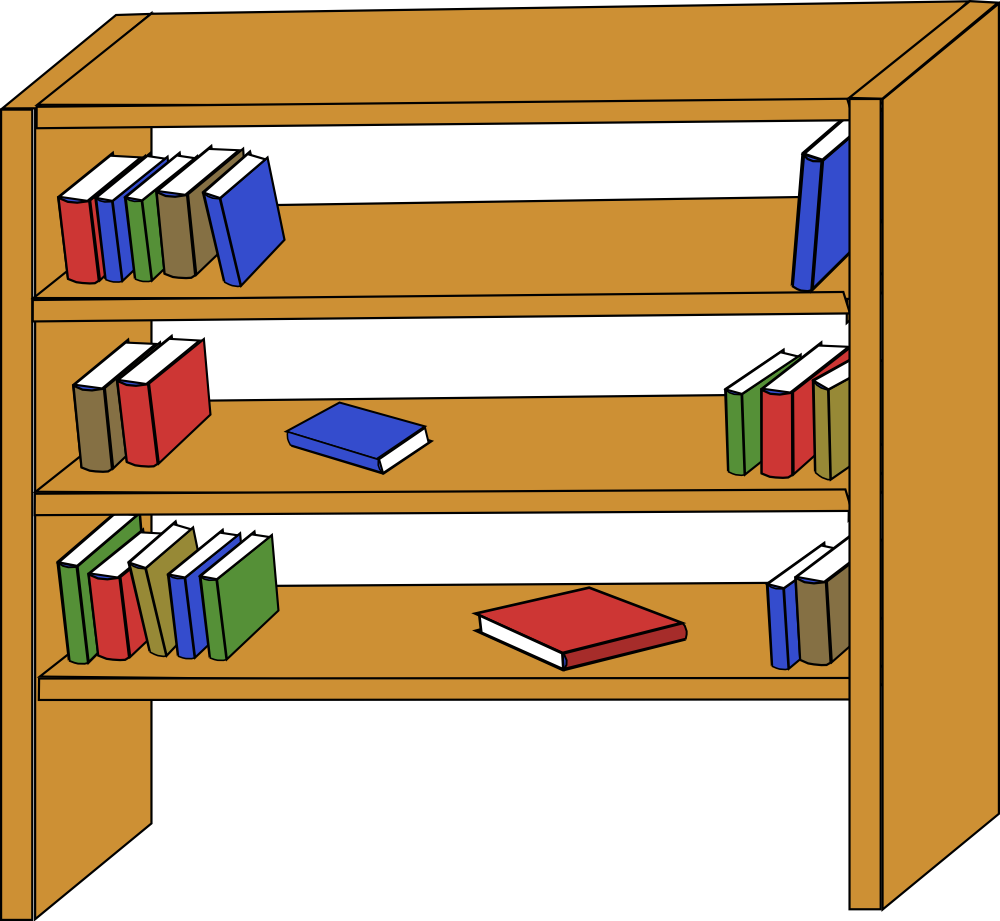 Bookshelf clipart neat, Bookshelf neat Transparent FREE for.