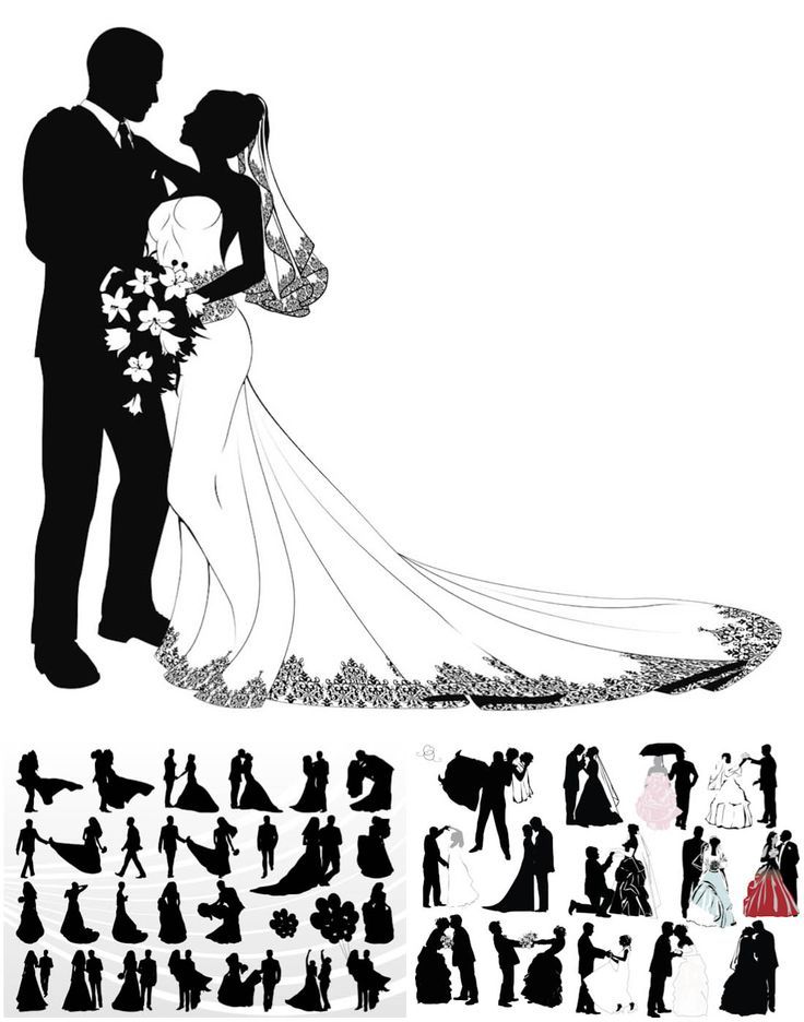 free bridal party silhouette clipart 10 free Cliparts