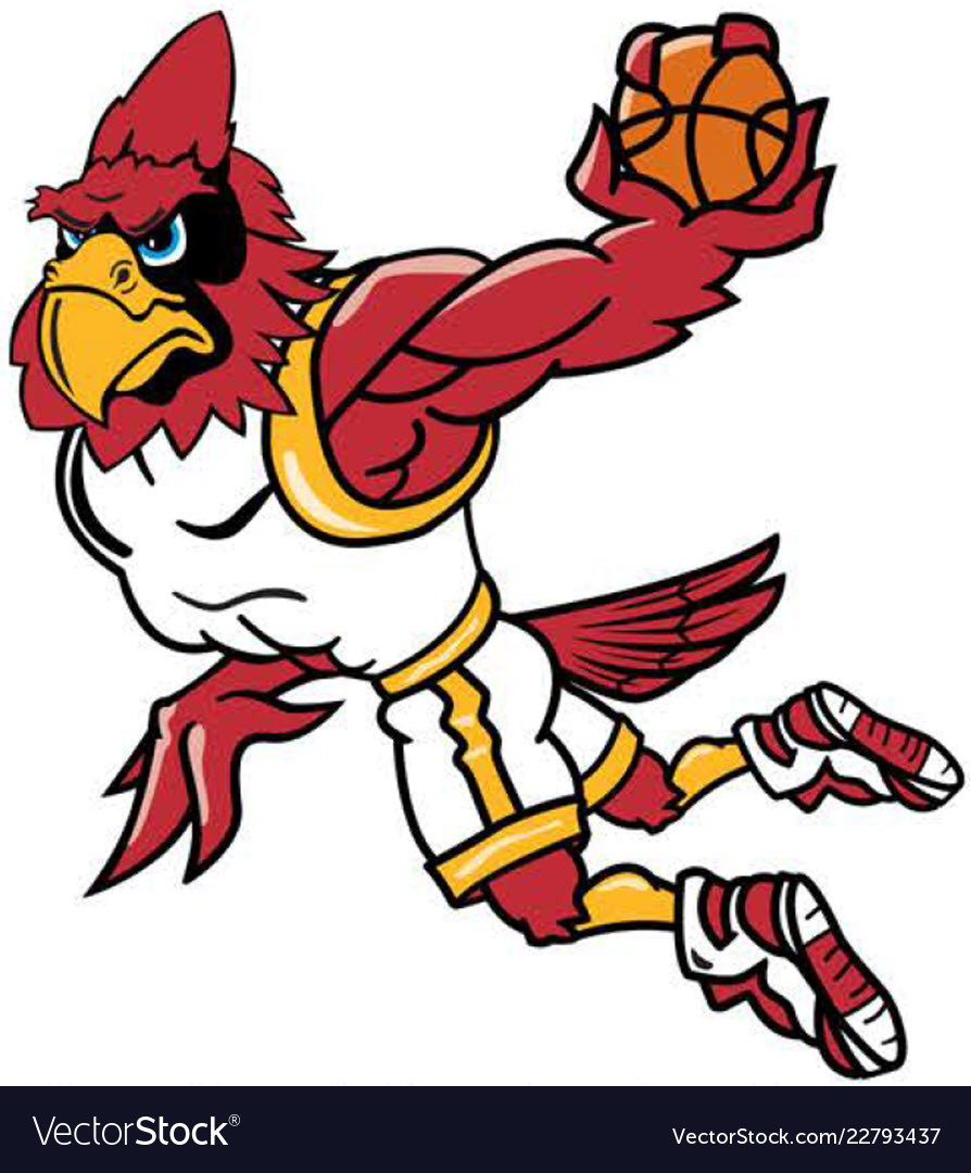 Cardinal basketball sports logo mascot.