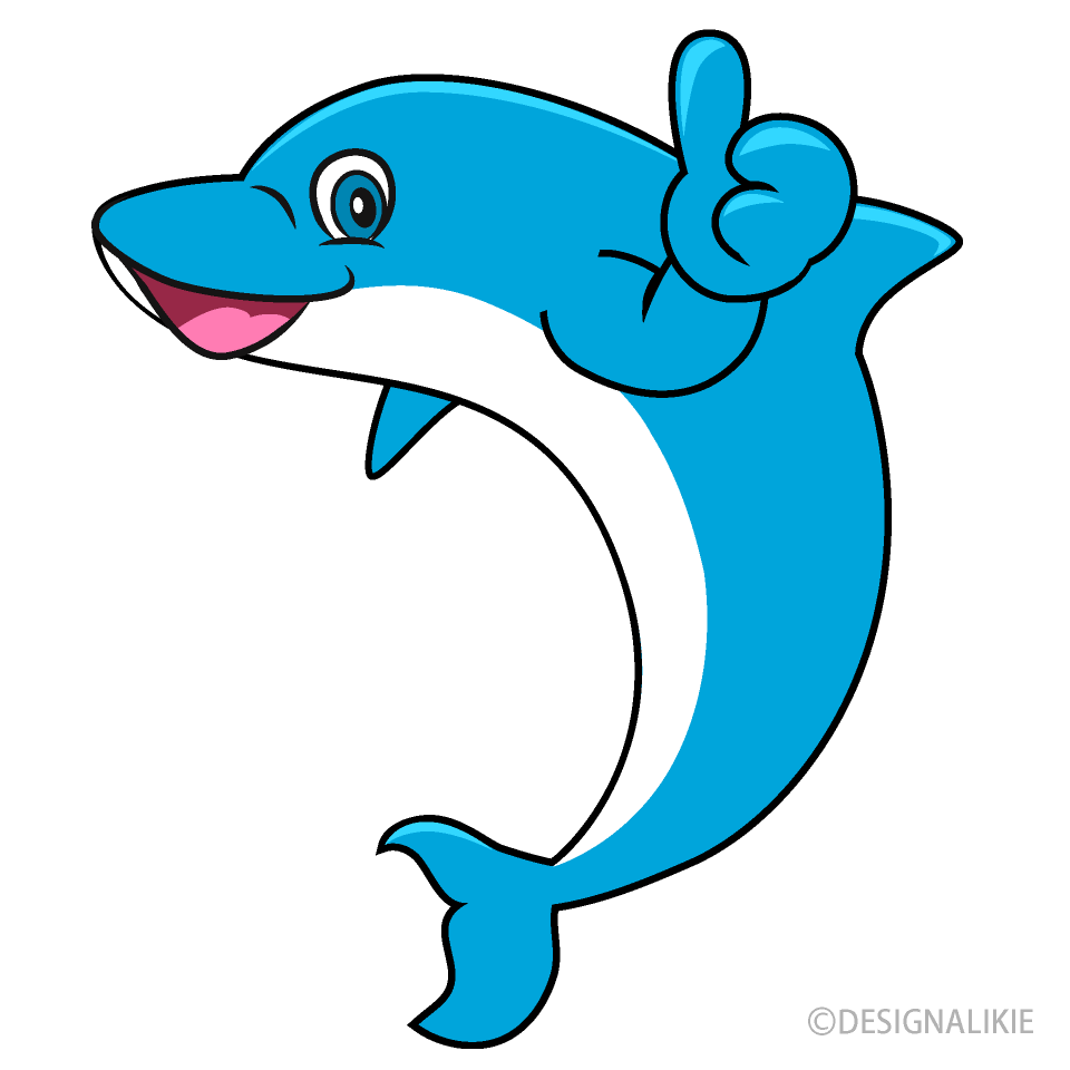 Free Thumbs up Dolphin Cartoon Image｜Illustoon.