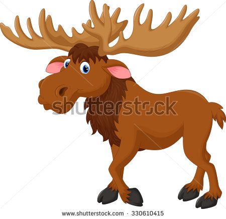 Illustration of moose cartoon.