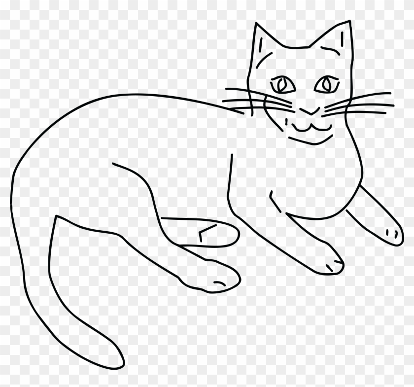 Free Clipart Of A Black And White Cat.