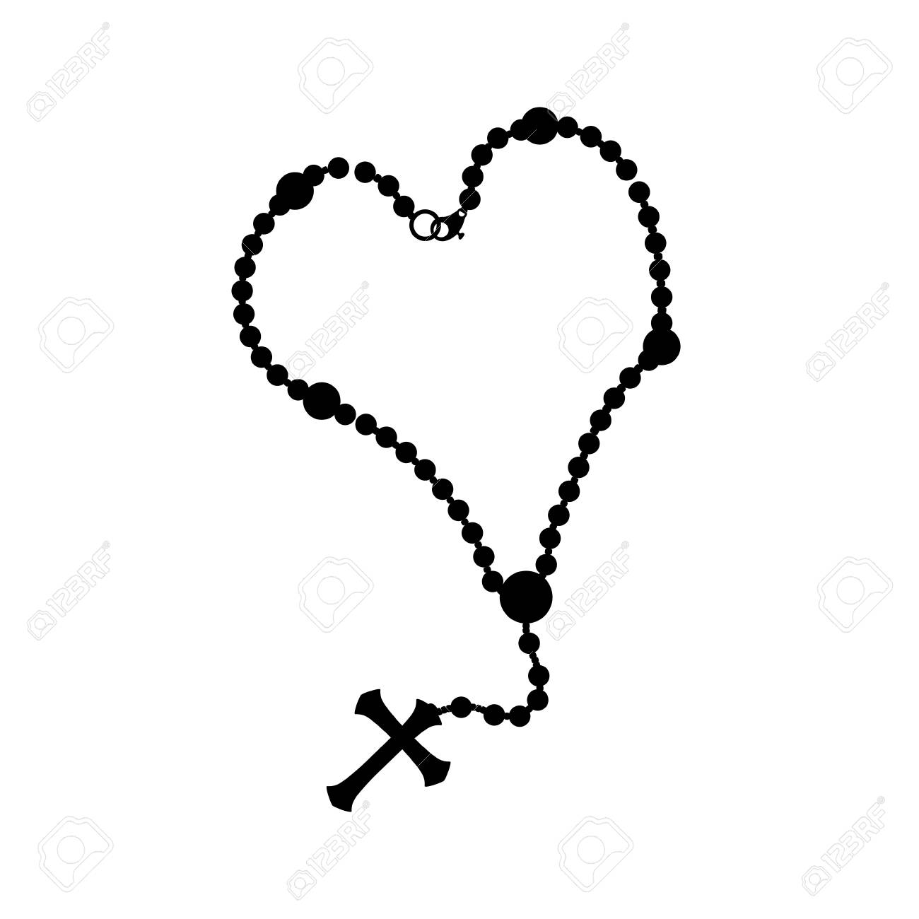 Rosary catholic faith icon vector illustration graphic design.