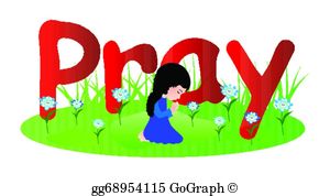 Children Praying Clip Art.