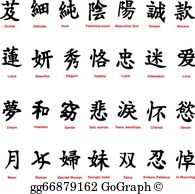 Chinese Symbols Clip Art.