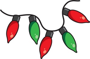 Red And Green Christmas Lights Clipart.