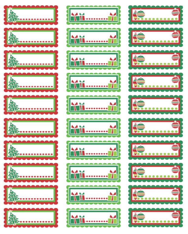 Free Printable Template Christmas Labels