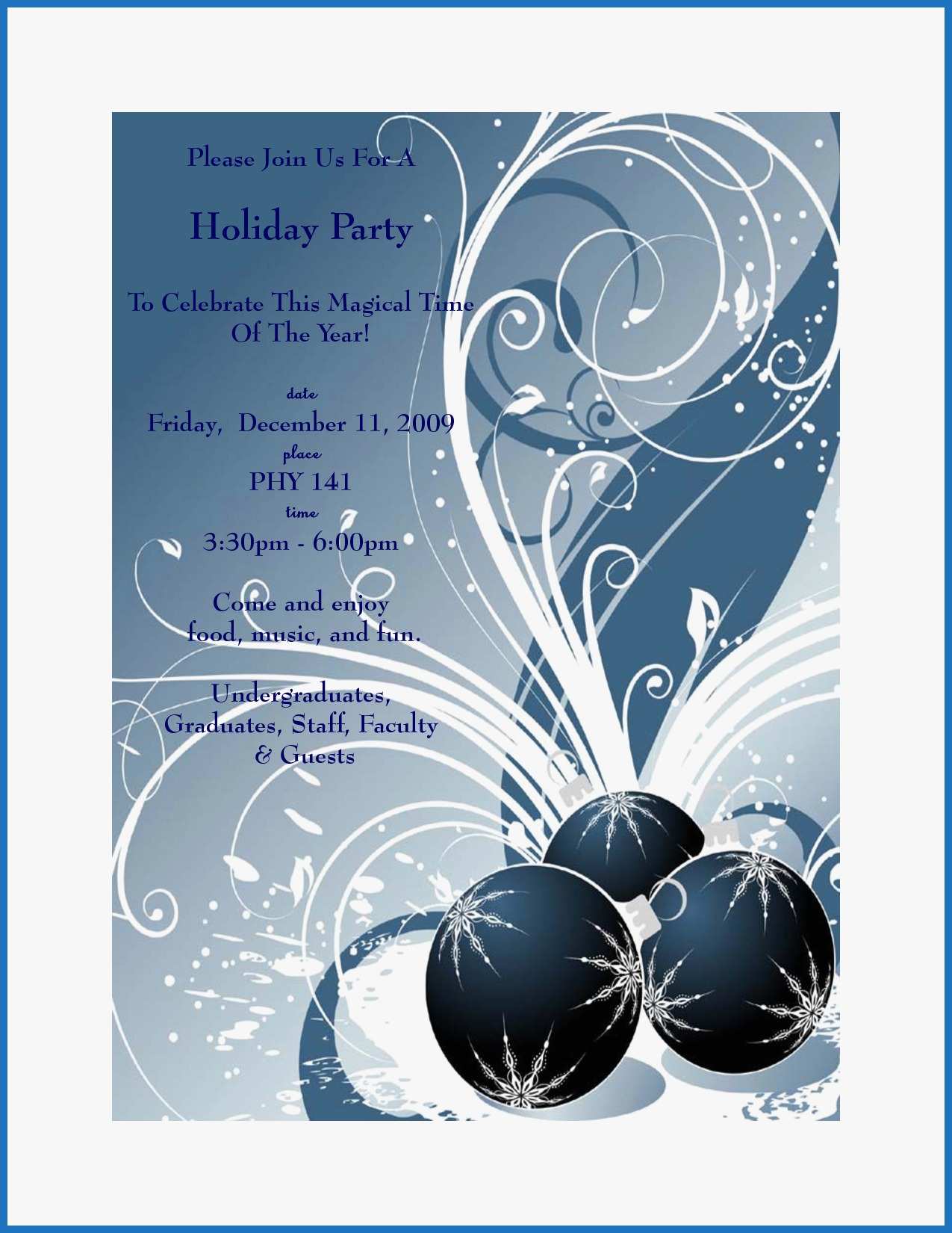 032 Free Christmas Party Flyer Templates For Microsoft Word.