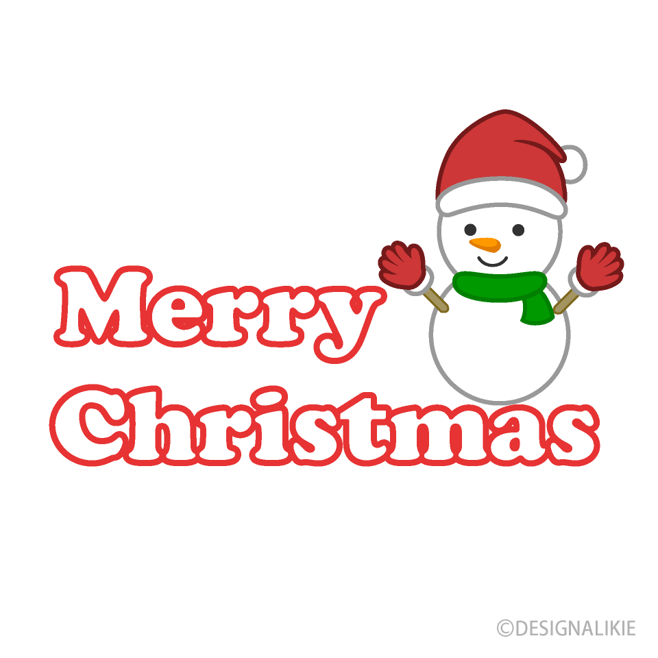 Free Snowman and Merry Christmas Clipart Image｜Illustoon.