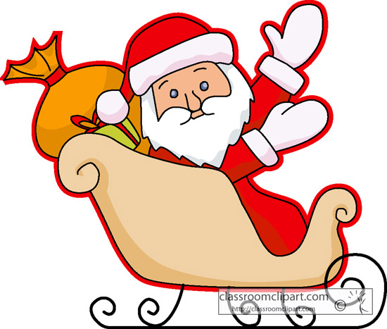 Free christmas clipart santa sleigh.