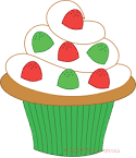 Christmas cupcakes clipart.