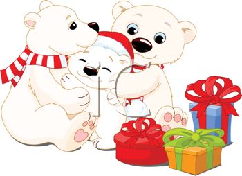 Christmas Family Bears Clipart.