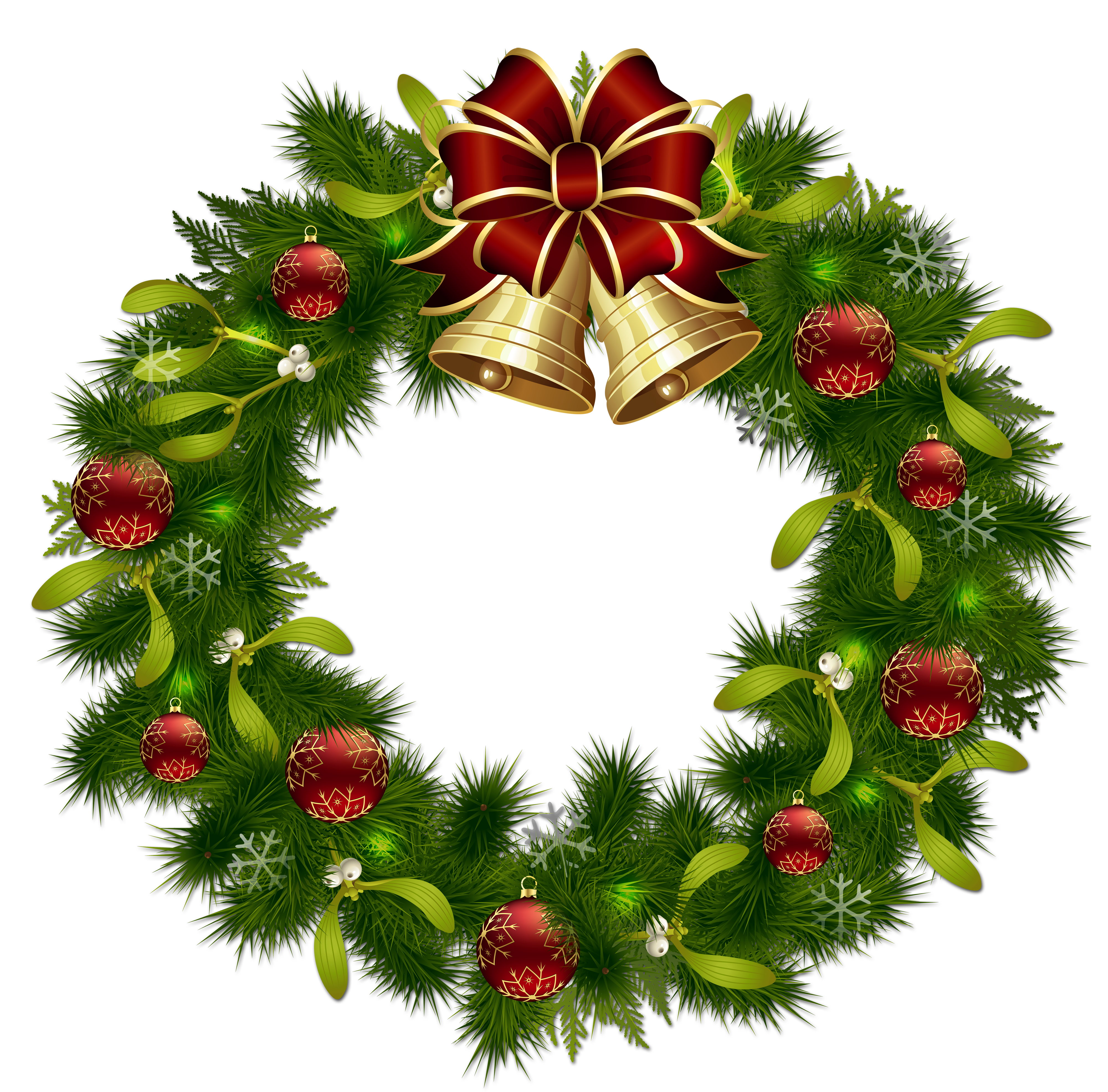 Free Christmas Wreath Clipart.