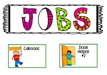 Classroom Job Chart Cards.