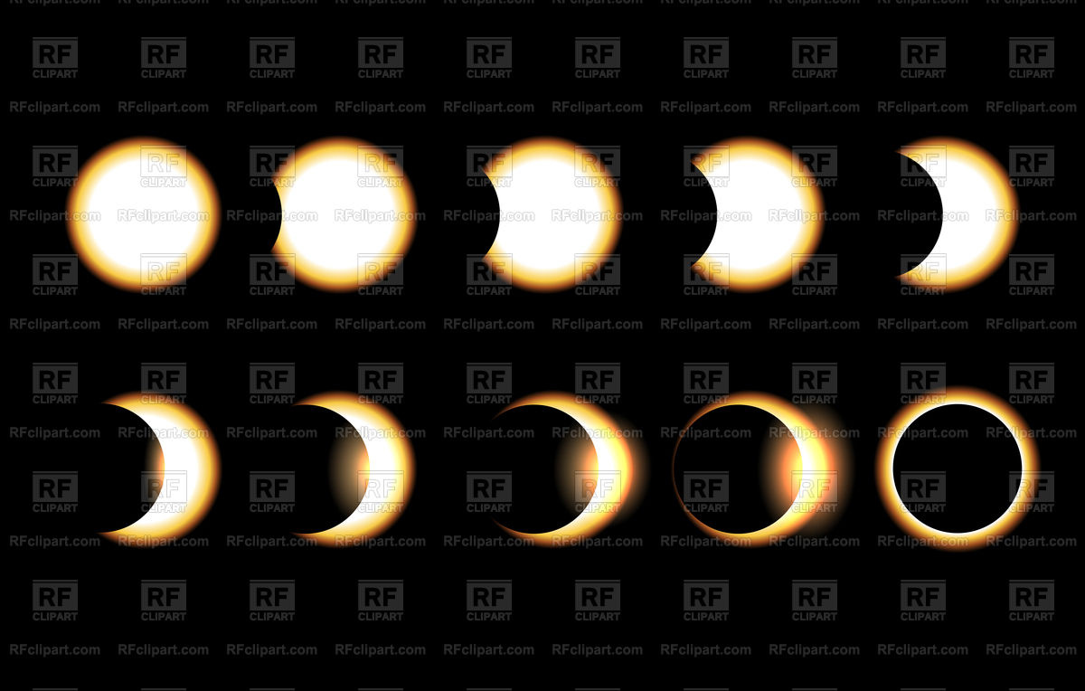 Solar eclipse different phases illustration Stock Vector Image.