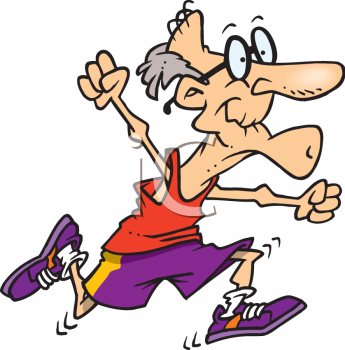 Healthy Old Man Running in a Race #clipart #patterns #colored.