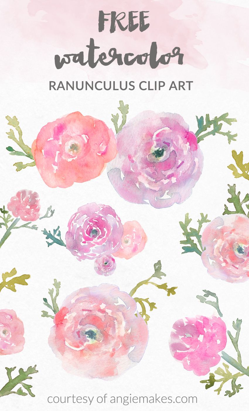 Free Watercolor Flower Clip Art.