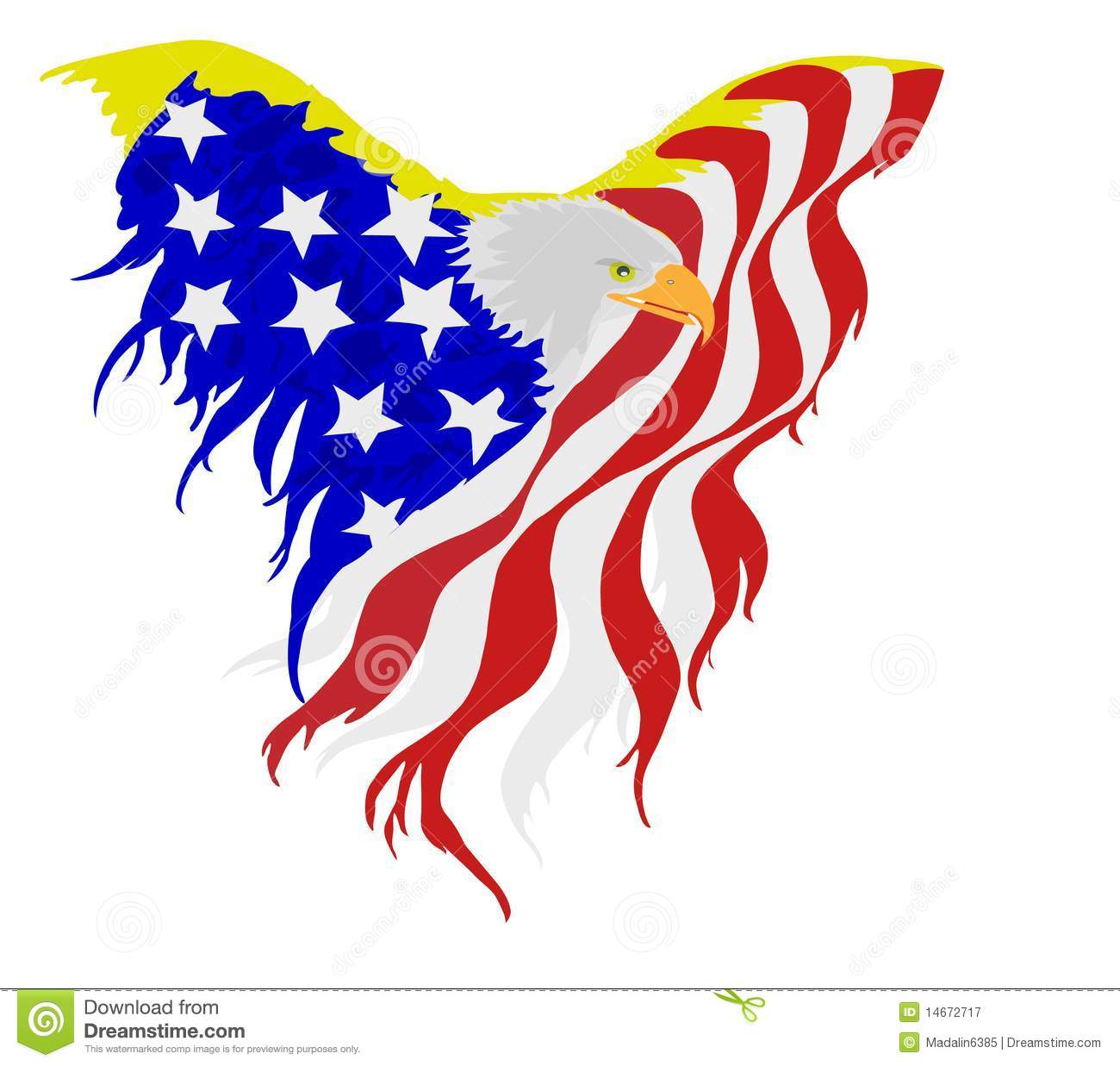 Bald Eagle American Flag Clipart Free.