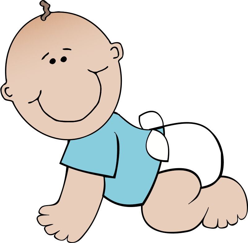 Free Clipart: Baby boy crawling.