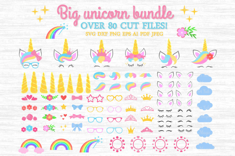 Free Unicorn SVG, Unicorn bundle SVG, Unicorn clipart, Unicorn party.