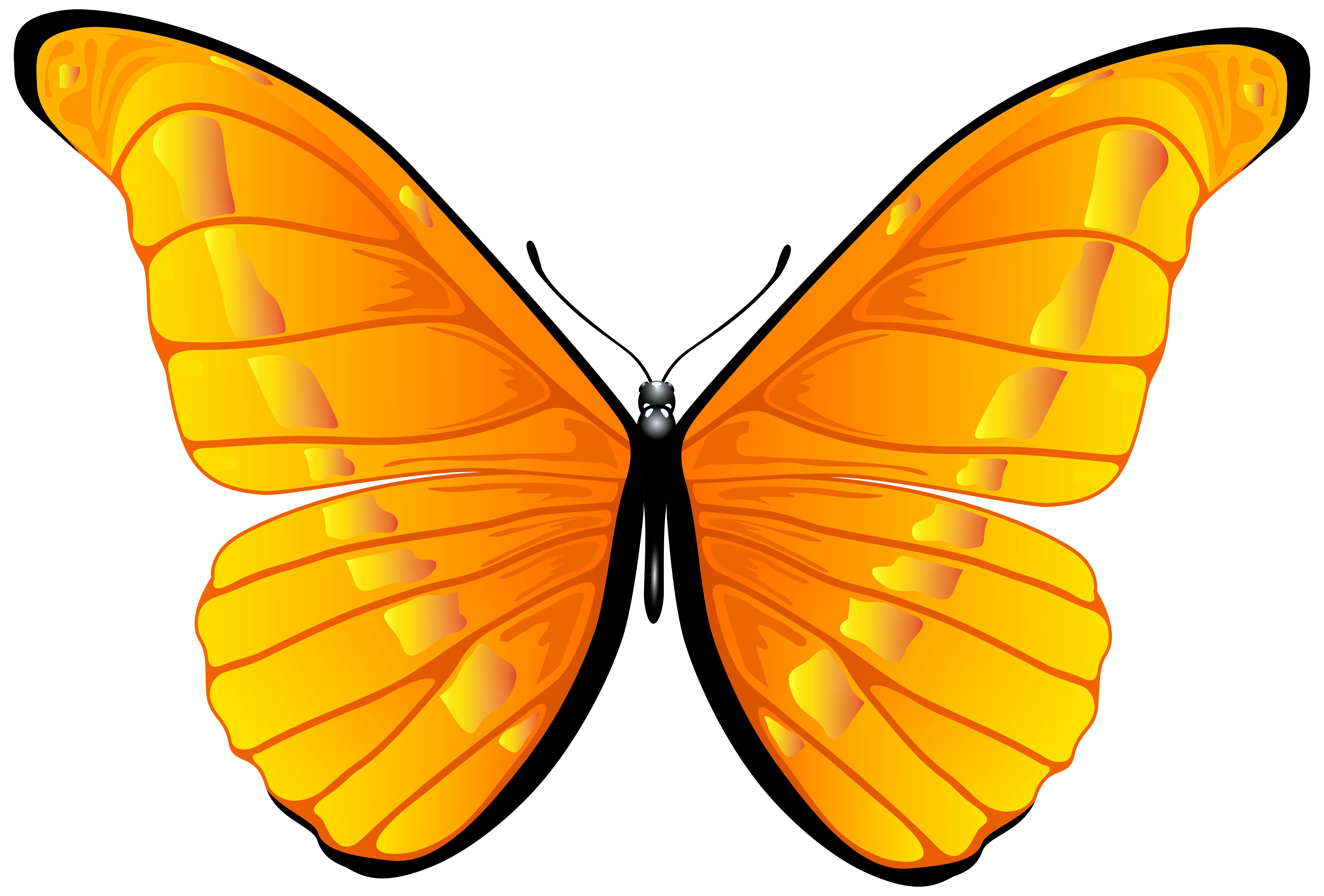 Orange Butterfly PNG Clip Art Image.