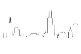 Chicago Skyline Silhouette Clip Art.